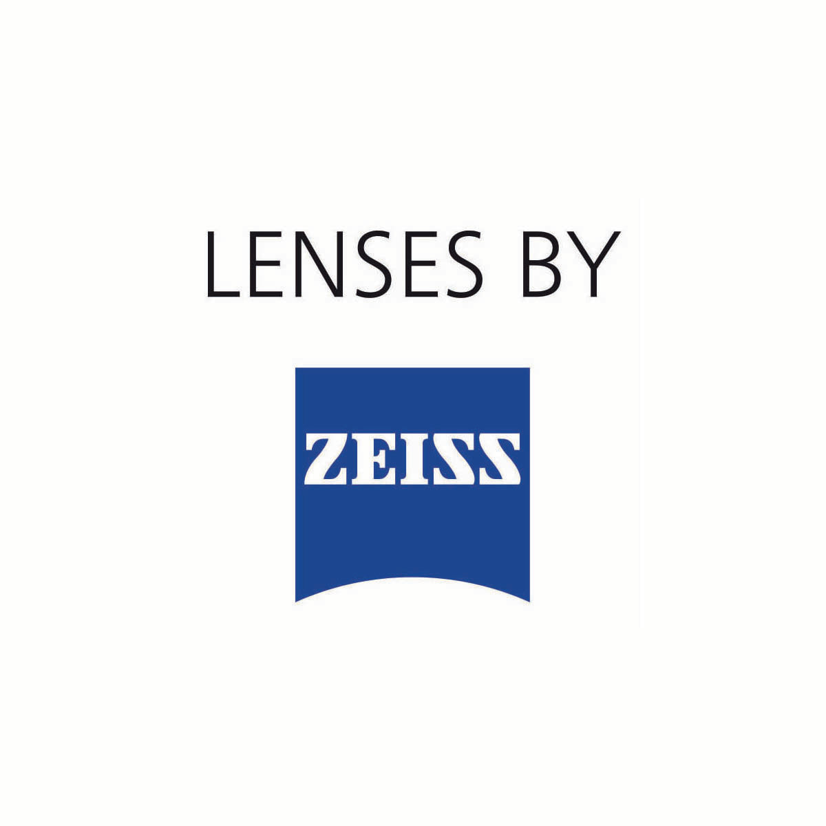 Zeiss logo with 'Lenses by' text on a white background