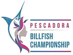 Logo of Pescadora Billfish Championship featuring a stylized fish and woman's head design. Hook Optics Best Sunglasses