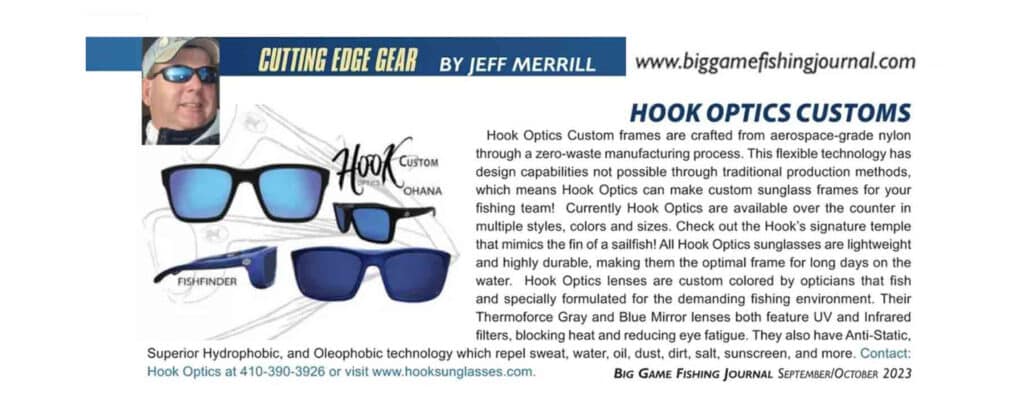 Enhance Your Fishing Experience with Hook Optics recommended Go to Sunglasses by Big Game Fishing Journal