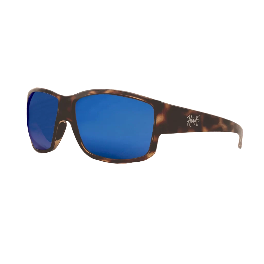 Side View Tortoise Frame with Blue Mirror Polarized Lenses | Hook Optics | XXL Sunglass